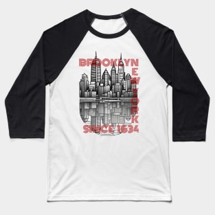 Brooklyn-New York, Skyline Baseball T-Shirt